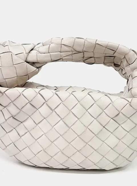 Bottega Veneta White Leather BV Mini Jody Bag