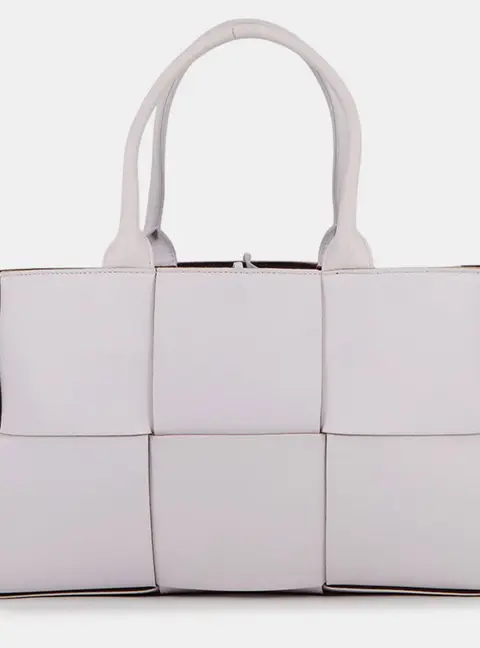 Bottega Veneta Arco Small Light Lavender Lambskin Leather Top Handle Bag