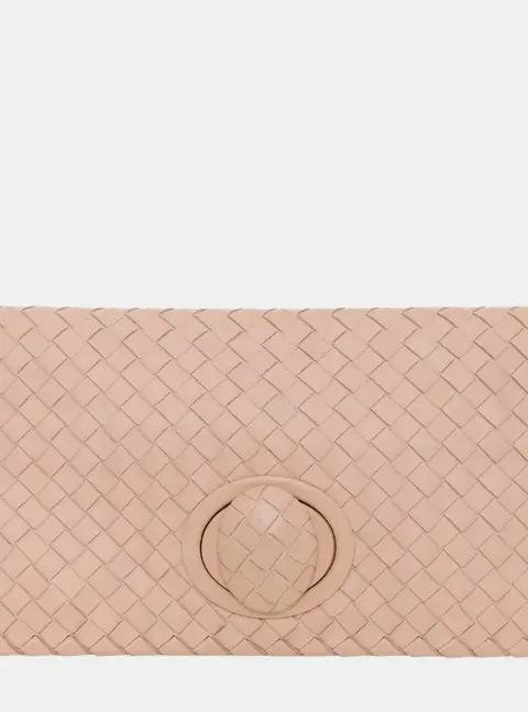 Bottega Veneta Intrecciato Pink Nappa Leather Clutch Bag
