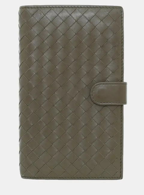 Bottega Veneta Intrecciato Wallet Taupe Lambskin Leather Bi-Fold Wallet
