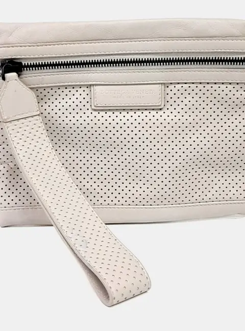Bottega Veneta White Leather clutch