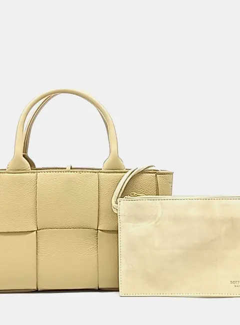 Bottega Veneta Yellow Leather Mini Arco Tote Bag