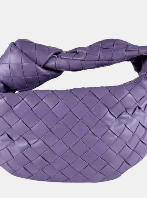 Bottega Veneta Mini Jodie Purple Intrecciato Nappa Leather Hobo Bag