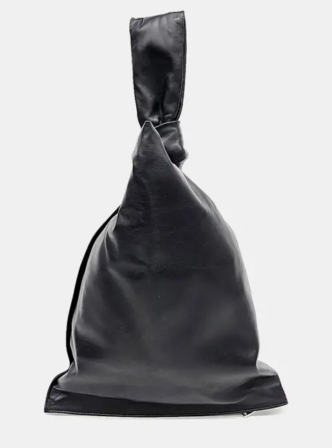 Bottega Veneta Black Leather BV Twist