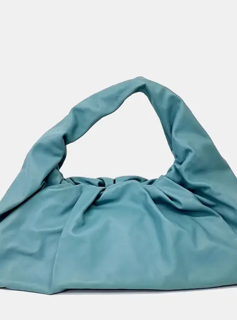 Bottega Veneta Blue Leather Hobo Pouch Bag