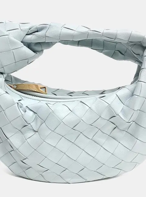 Bottega Veneta Blue Leather Mini BV Jody Bag