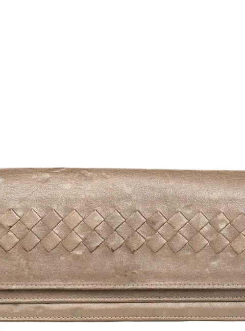 Bottega Veneta Beige Intrecciato leather Bifold Wallet