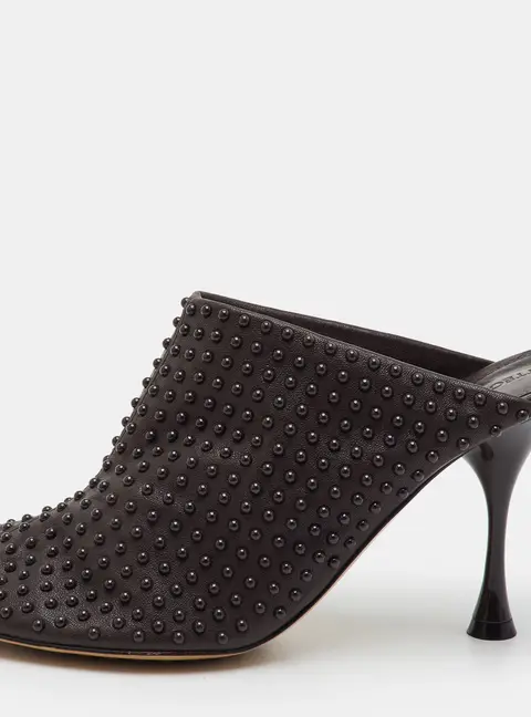 Bottega Veneta Dot Size 38 Dark Brown Leather Mules
