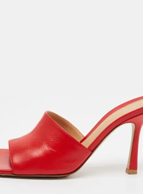 Bottega Veneta Stretch Size 36 Red Leather Slide Sandals