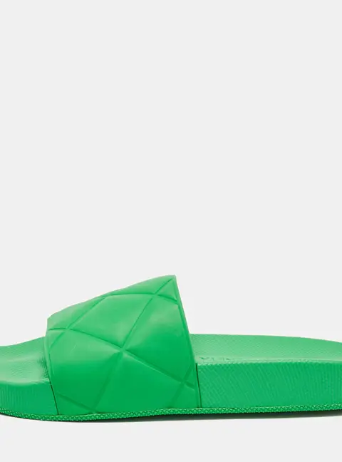 Bottega Veneta Green Rubber Pool Slides Size 35