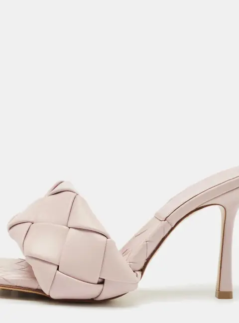 Bottega Veneta Light Lilac Intrecciato Leather Lido Slide Sandals Size 39
