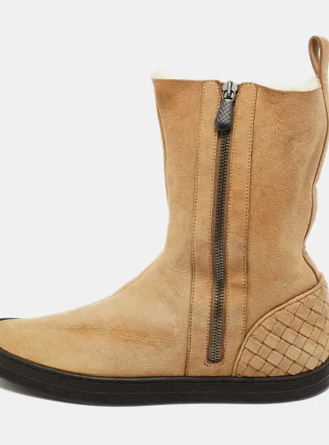 Bottega Veneta Brown Suede Ankle Length Boots Size 37
