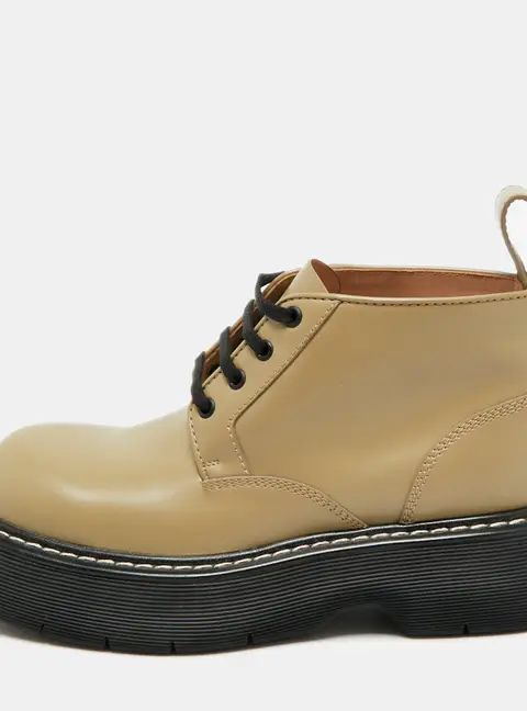 Bottega Veneta Green Leather Swell Ankle Length Boots Size 41
