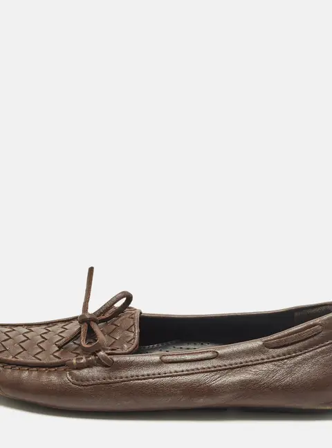 Bottega Veneta Veneta Size 39.5 Brown Leather Smoking Slippers