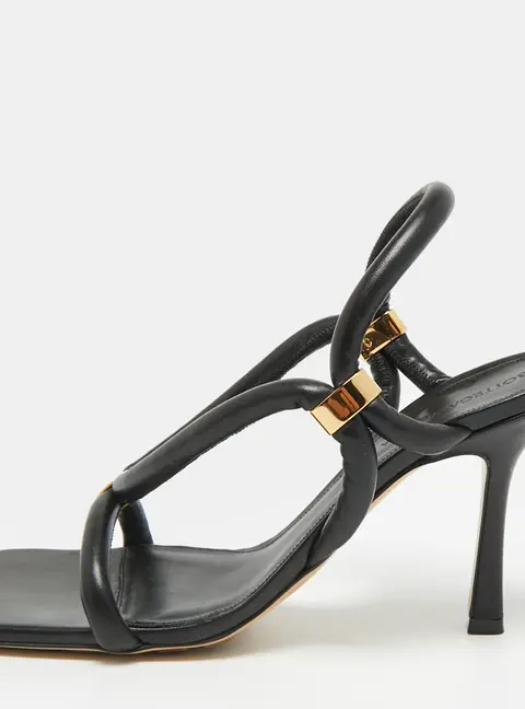 Bottega Veneta Stretch Size 39 Black Leather Slingback Sandals