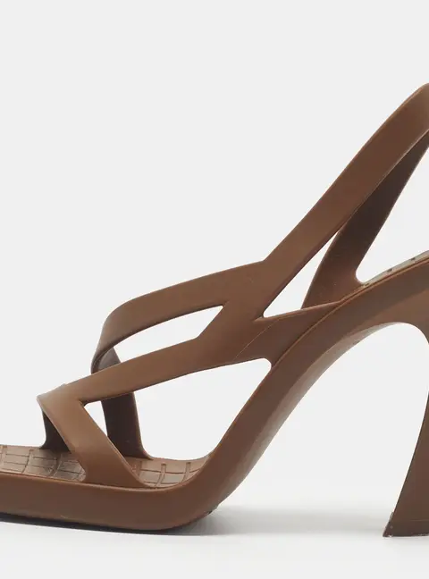 Bottega Veneta Jimbo Size 35 Brown Rubber Slingback Sandals