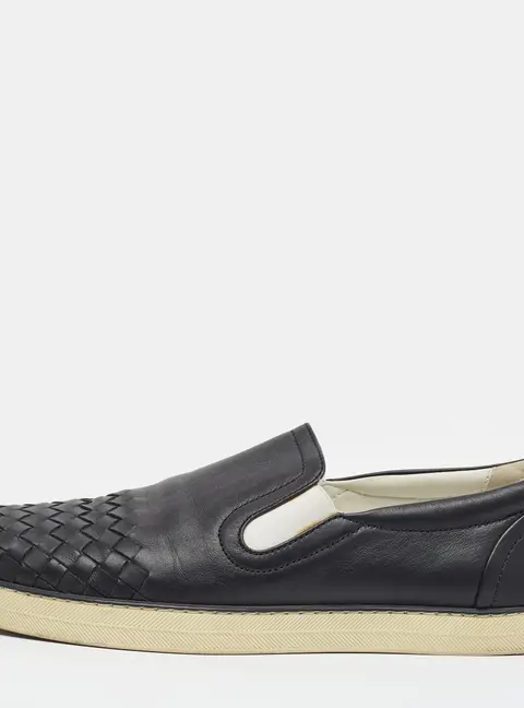 Bottega Veneta Dodger Size 40.5 Black Leather Slip On Sneakers