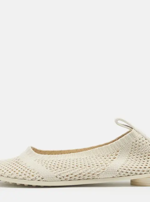 Bottega Veneta Atomic Size 38 Grey Polyester Mesh Ballet Flats
