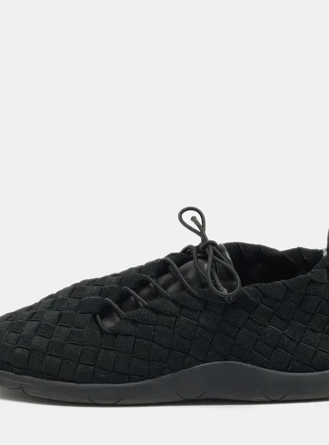 Bottega Veneta Size 41.5 Black Woven Elastic Low Top Sneakers