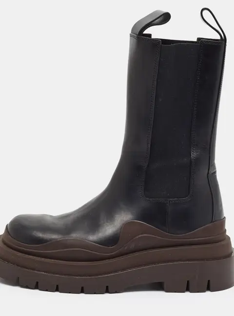 Bottega Veneta Tire Size 36 Black Leather Chelsea Boots