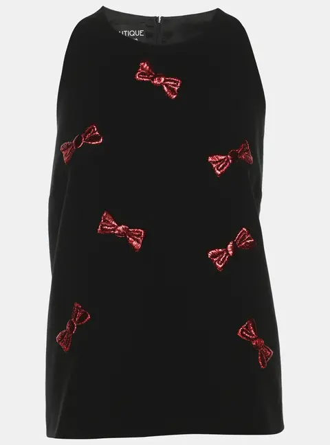 Boutique Moschino Black Crepe Top M