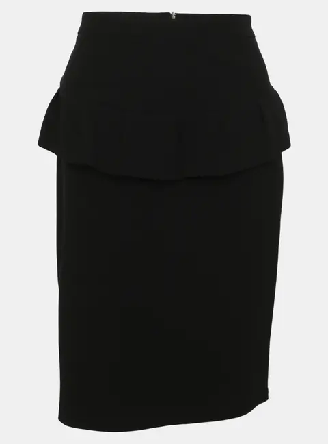 Boutique Moschino Black Crepe Knee Length Skirt S