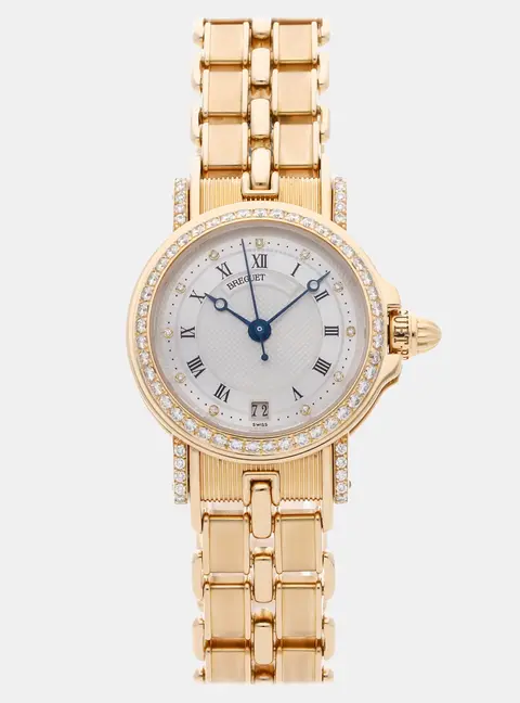 Breguet Marine 8401BA/52/A40 White 18K Yellow Gold Automatic Women Wristwatch 26mm