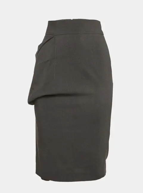 Brunello Cucinelli Grey Wool Pencil Skirt S