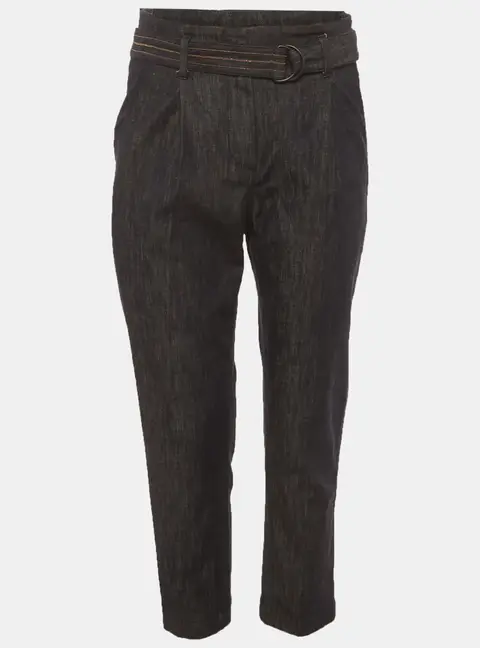 Brunello Cucinelli Blue Chambray Straight Fit Trousers S