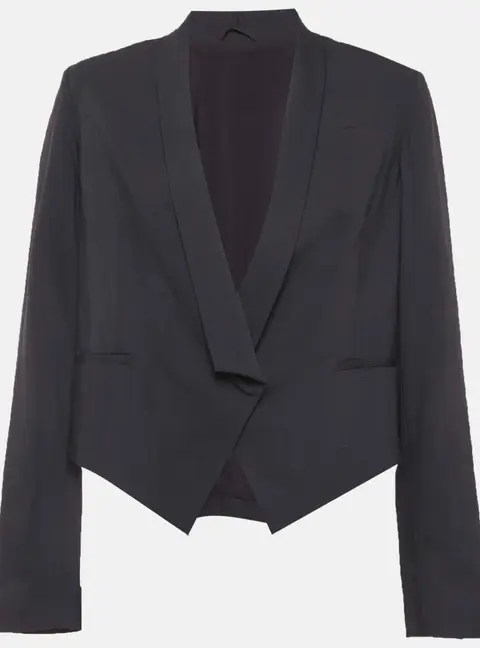 Brunello Cucinelli Grey Wool Crop Blazer M