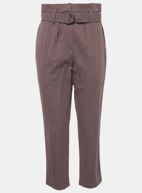 Brunello Cucinelli Purple Cotton Belted Trousers S