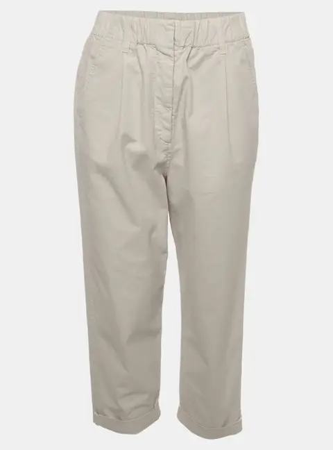 Brunello Cucinelli Beige Chino Cropped Trousers S