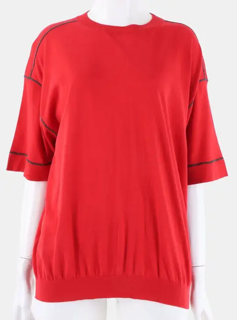 Brunello Cucinelli Red Cotton knitwear Size S