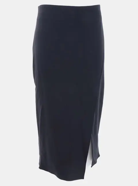 Brunello Cucinelli Navy Blue Rayon, Wool Skirt Size M