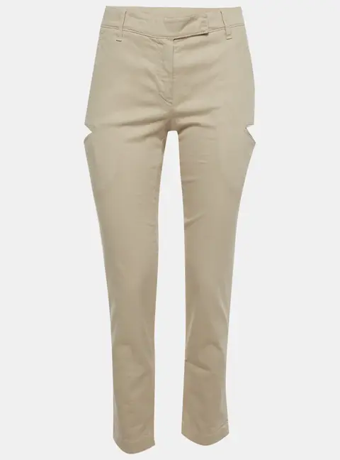 Brunello Cucinelli Beige Gabardine Straight Fit Trousers S