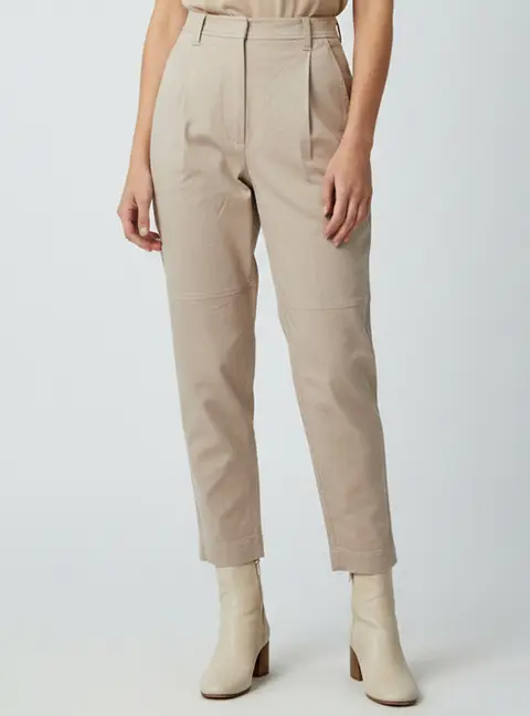 Brunello Cucinelli Beige Gabardine Loose Fit Pants M
