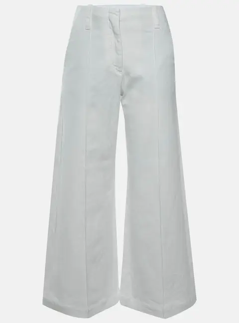 Brunello Cucinelli White Denim Wide Leg Pants XS