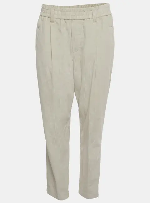 Brunello Cucinelli Light Grey Corduroy Monili Detail Trousers M