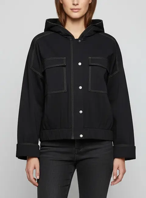 Brunello Cucinelli Black Jersey Monoli Detail Hooded Sweatshirt M