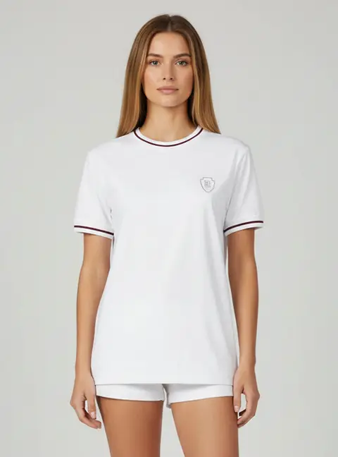 Brunello Cucinelli White Logo Emblem Jersey Crewneck T-Shirt L