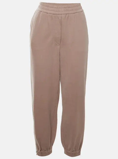 Brunello Cucinelli Beige Monoli Detail Jersey Relaxed Fit Sweatpants M