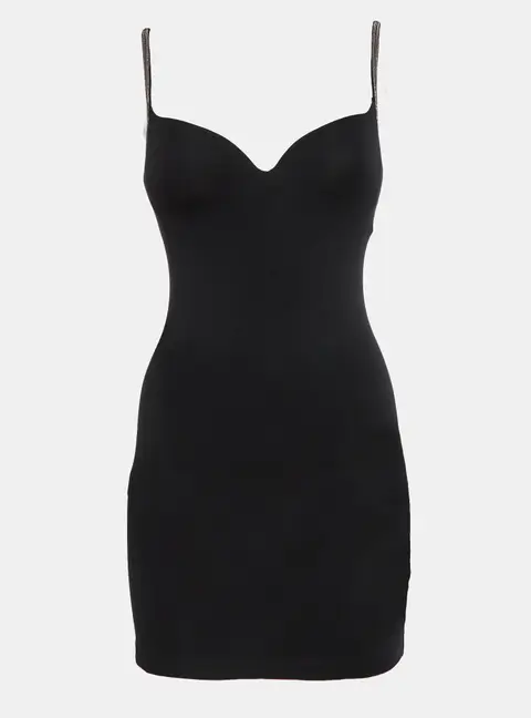 Brunello Cucinelli Black Jersey Strappy Mini Dress M