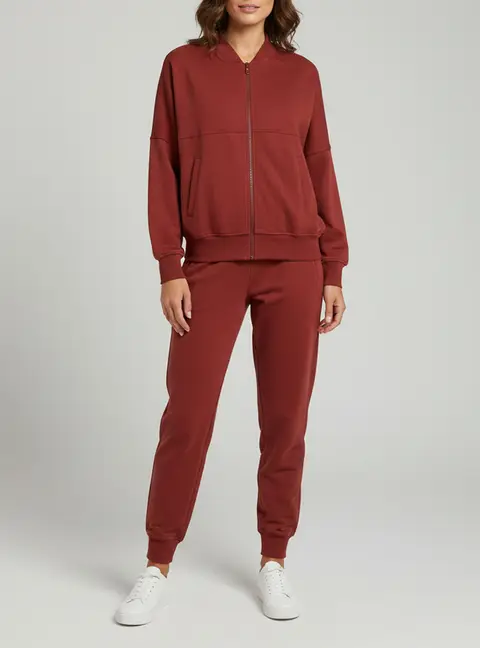 Brunello Cucinelli Red Cotton Monili Detail Track Suit M