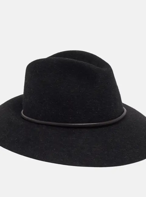 Brunello Cucinelli Black Monili Embellished Fur Felt Fedora Hat S
