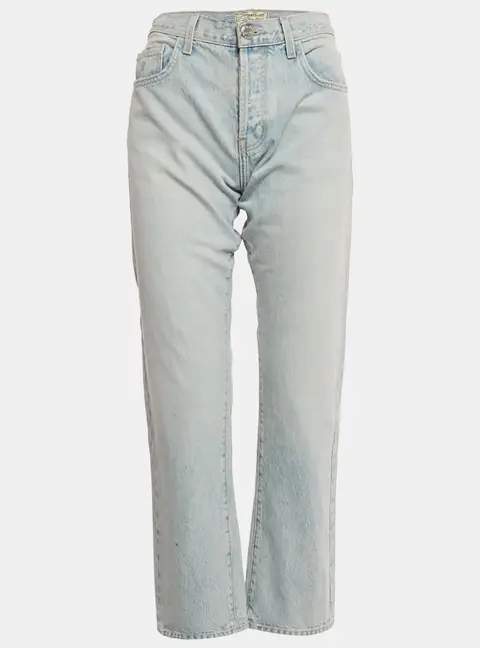 Current/Elliott Light Blue Denim Straight Fit Alta Destroy Jeans M Waist 28"