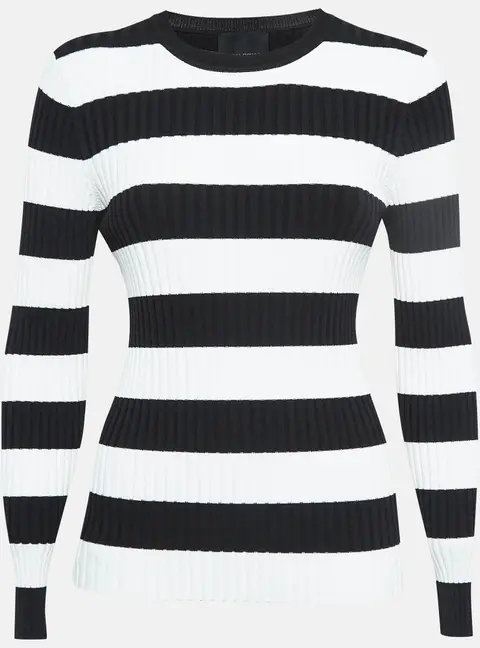 Cynthia Rowley Black/White Stripe Patterned Full Sleeve Sweater M