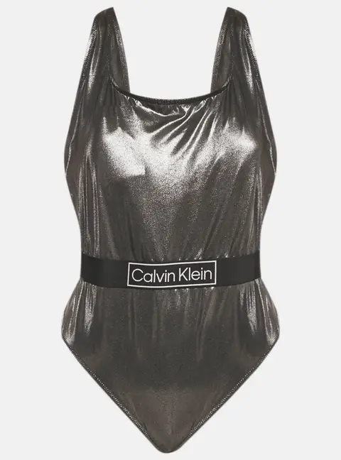 Calvin Klein Silver Lam&eacute; Swimsuit XXL