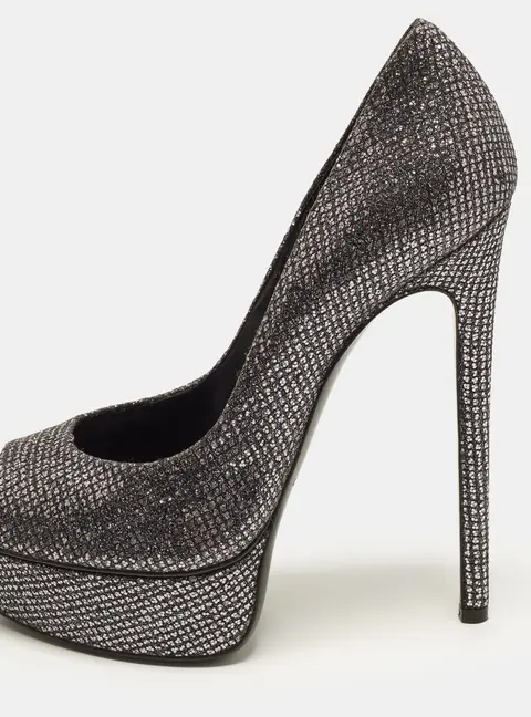 Casadei Size 38 Two Tone  Glitter Platform Pumps