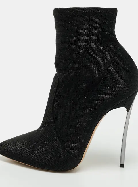 Casadei Blade Size 39 Black Stretch Fabric Boots