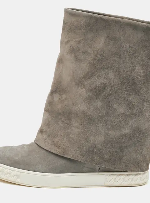 Casadei Size 41 Grey Suede Wedge Sneakers